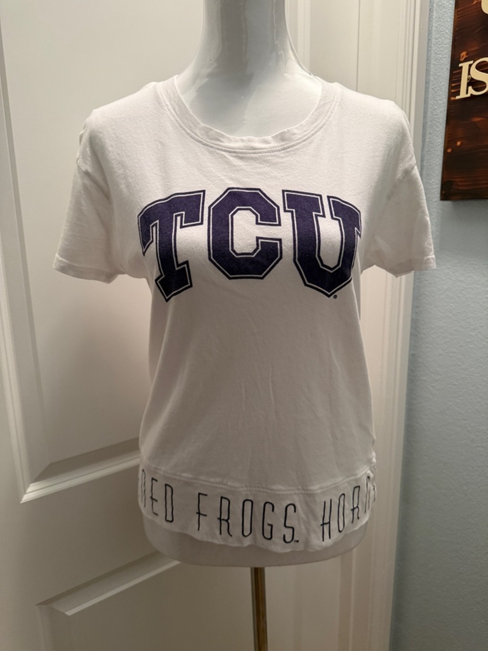 Russell Athletic White T-Shirt with Purple Logo